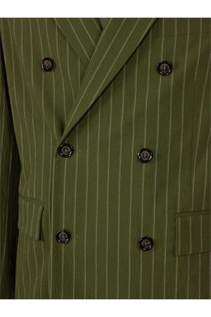 Green cotton double-breasted jacket PAOLO PECORA | L0131521R5A1